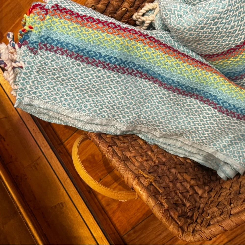 Colorful Patterned Cotton Throw Blanket - 🌈 - NEW